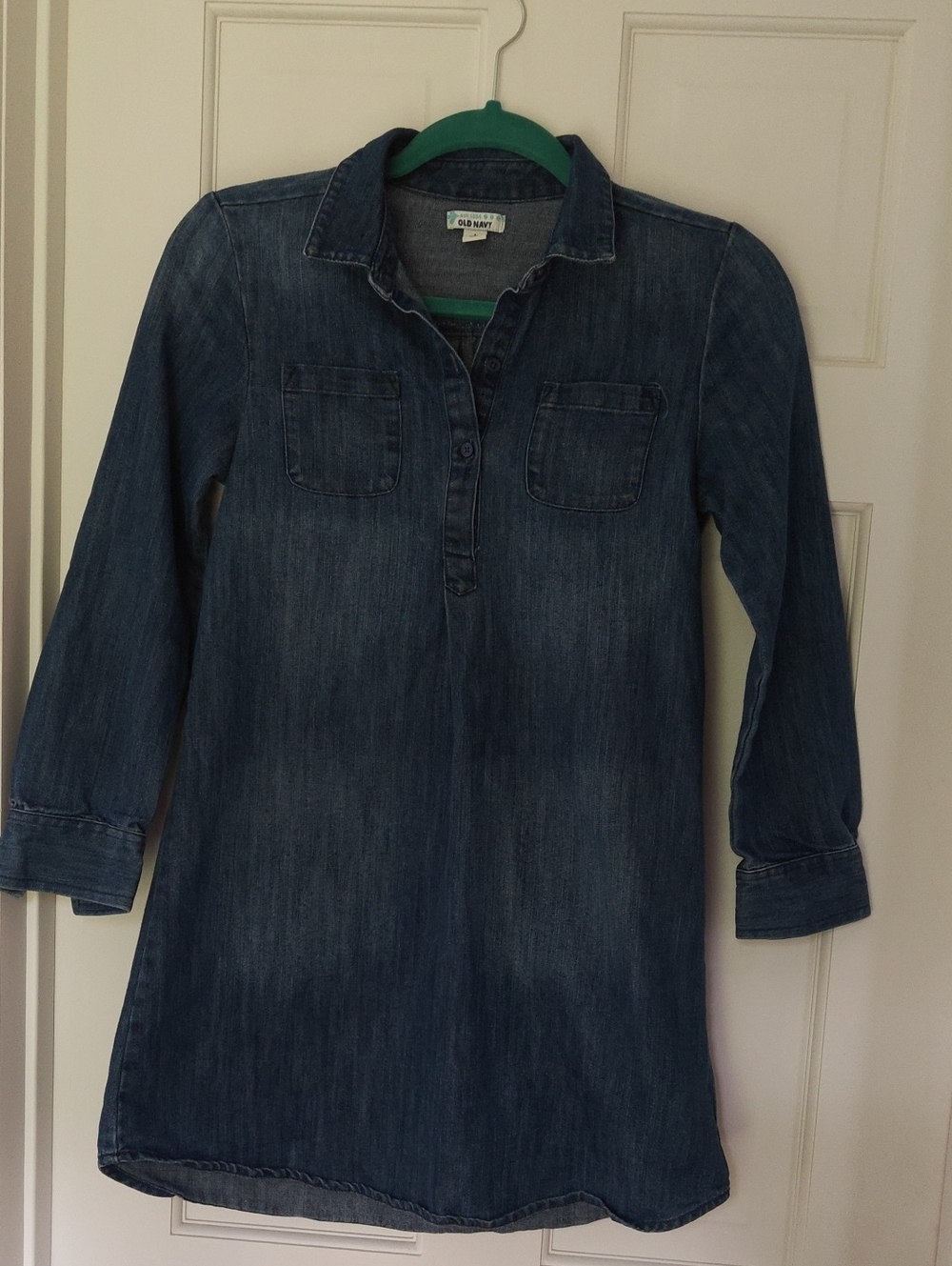 Old Navy Denim Long-Sleeve Shirt Dress Size L (10-12)